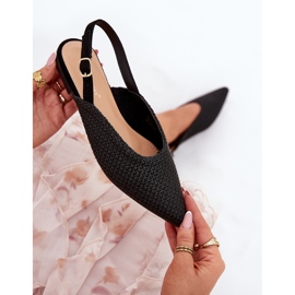 Ballerines avec tresse et orteils pointues noirs 2