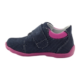 Chaussures fille à pois Ren But 1476 bleu marine rose bleu blanc 2