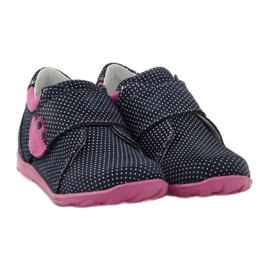 Chaussures fille à pois Ren But 1476 bleu marine rose bleu blanc 4