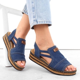 Sandales à plateforme en jean confortables Rieker W RKR684 2