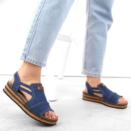 Sandales à plateforme en jean confortables Rieker W RKR684 4