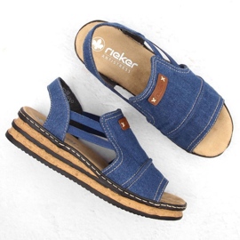 Sandales à plateforme en jean confortables Rieker W RKR684 8