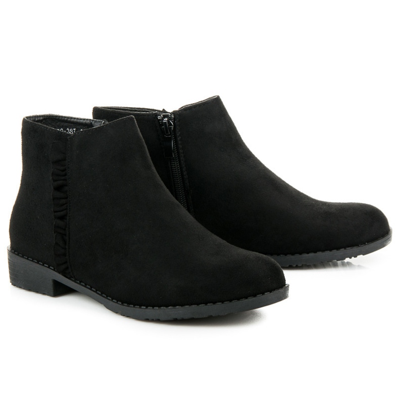 Nio Nio Bottes en daim à volants le noir 1