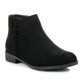 Nio Nio Bottes en daim à volants le noir 2