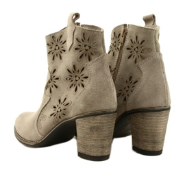 Olivier Bottes en cuir féminines ouvertes beige gris clair 5