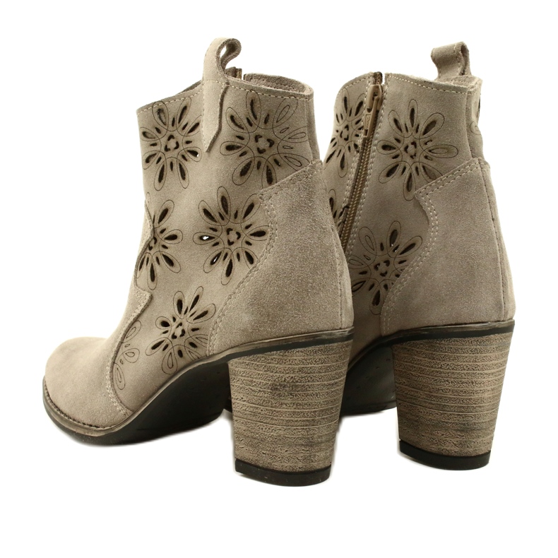 Olivier Bottes en cuir féminines ouvertes beige gris clair 5