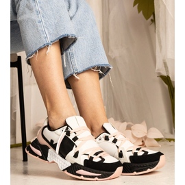 Baskets femme roses à semelle massive le noir 2