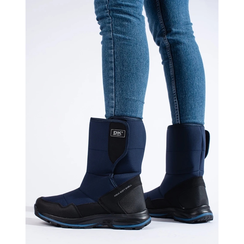Bottes de neige pour femmes avec velcro DK bleu 1