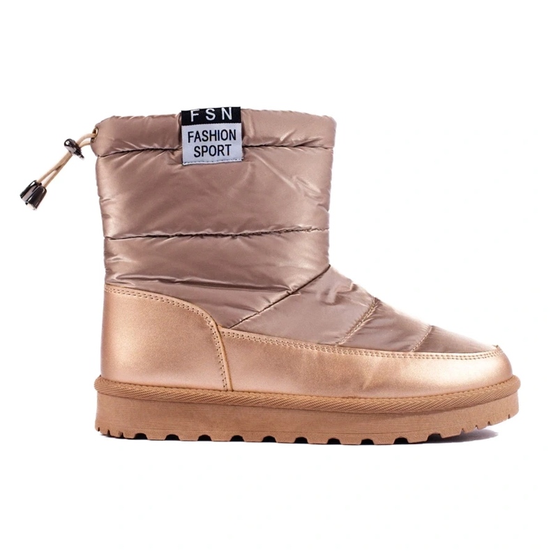 W. Potocki Bottes de neige Potocki pour femmes à tige basse, dorées d'or 2