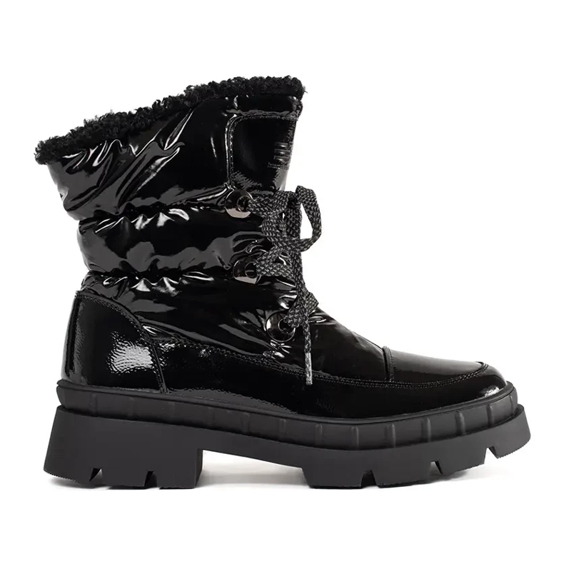 Bottes de neige femme noires avec fourrure 1