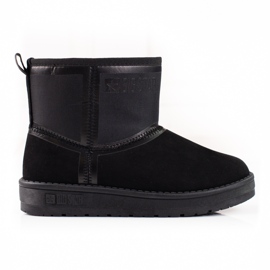 Bottes de neige courtes femme en daim noir Big Star KK274614 le noir 1