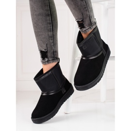 Bottes de neige courtes femme en daim noir Big Star KK274614 le noir 2