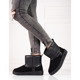 Bottes de neige courtes femme en daim noir Big Star KK274614 le noir 3
