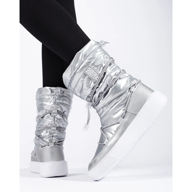 Bottes de neige isolées argent femme Big Star KK274195 2