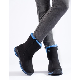 Bottes de trekking hautes pour femmes DK, isolées avec de la fourrure noir 2