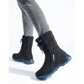 Chaussures de trekking femme avec un manteau en peau de mouton DK noir 1