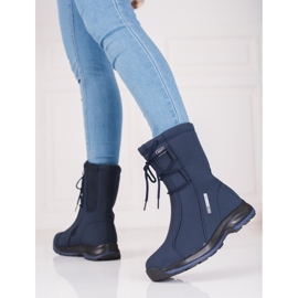 Chaussures de trekking femme avec un manteau en peau de mouton DK bleu 2 Chaussures de trekking femme avec un manteau en peau de mouton DK bleu 2