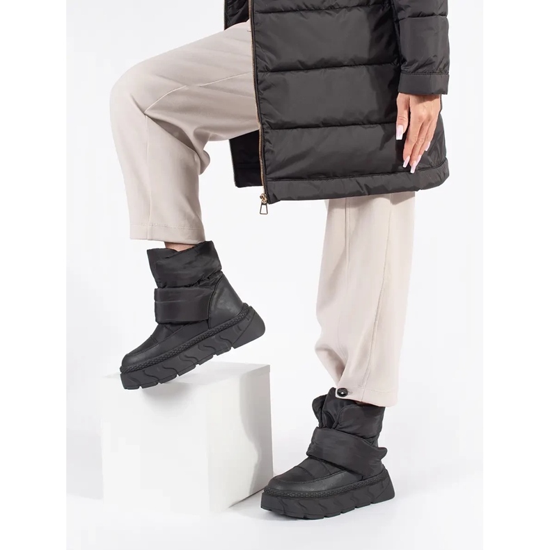 Seastar Bottes de neige isolées noires pour femme à semelle épaisse 2