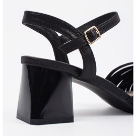 Goodin Sandales élégantes noires sur un poteau bas 1