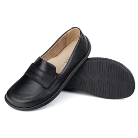 Olivier Barefoot Elegant Women's Minimalist Le cuir Modafers 1280 Black Face le noir 1