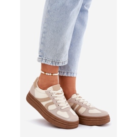 Baskets pour femmes sur la plate-forme Dark Beige 1