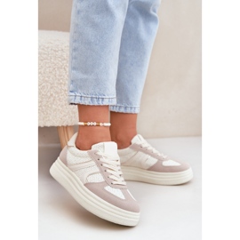 Baskets à plateforme pour femmes, beige 2