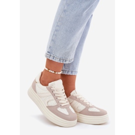 Baskets à plateforme pour femmes, beige 1