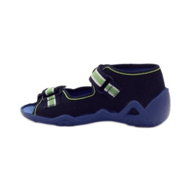 Befado chaussures pour enfants sandales pantoufles 250p070 bleu marin vert 2