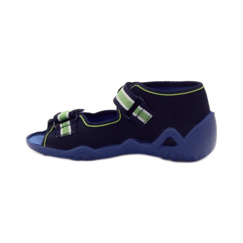 Befado chaussures pour enfants sandales pantoufles 250p070 bleu marine vert 2