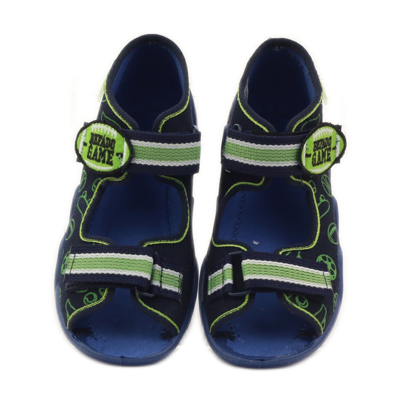 Befado chaussures pour enfants sandales pantoufles 250p070 bleu marine vert 4