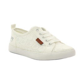 Baskets nouées Big star 274925 blanche gris 1