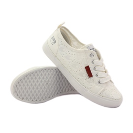 Baskets nouées Big star 274925 blanche gris 3