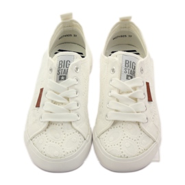 Baskets nouées Big star 274925 blanche gris 4