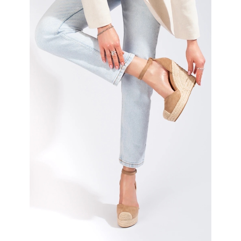 Sandales compensées Bl1919kh beige 1