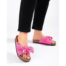 Tongs confortables avec nœud rose 4