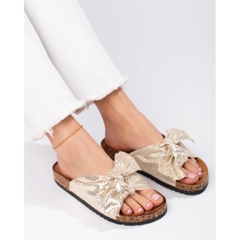 Tongs confortables avec nœud d'or 3