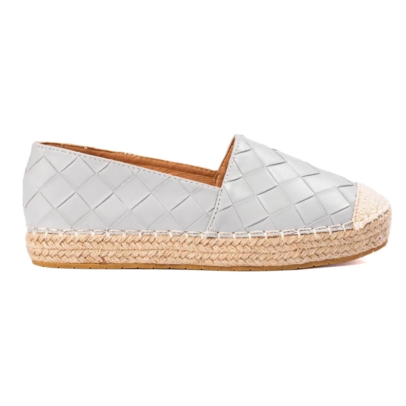 SHELOVET Espadrilles matelassées gris 2