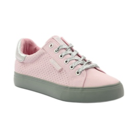 Baskets nouées Big star 274054 gris rose 1
