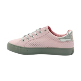 Baskets nouées Big star 274054 gris rose 2