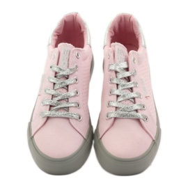 Baskets nouées Big star 274054 gris rose 4