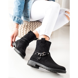 Ouvriers en daim classiques noir 2