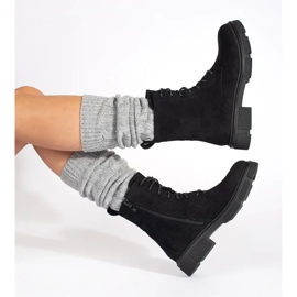 Bottes en daim confortables le noir 3