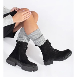 Bottes en daim confortables le noir 4