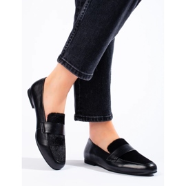 Chaussures noires avec fourrure le noir 2