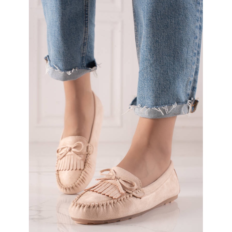 Mocassins Avec Un Noeud beige 2