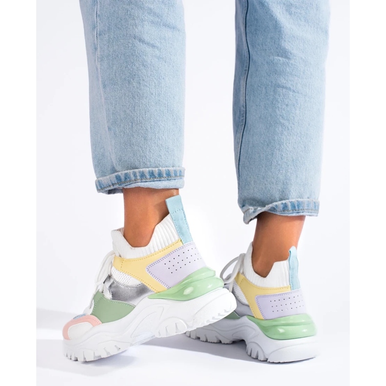 Espadrilles colorées à enfiler blanche 1