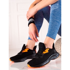 TRENDI Chaussures de sport nouées noir jaune 1