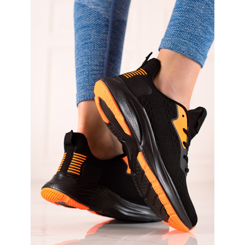 TRENDI Chaussures de sport nouées le noir jaune 2