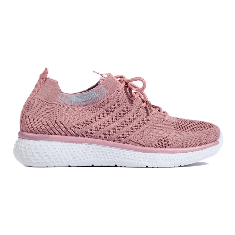 Chaussures de sport à lacets rose 2