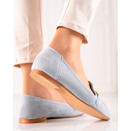 Mocassins en daim élégants bleu 3